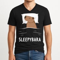 Capybara Sleepybara Sleep Capybara V-Neck T-Shirt