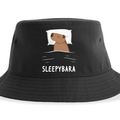 Capybara Sleepybara Sleep Capybara Sustainable Bucket Hat