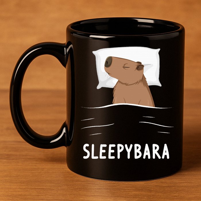 Capybara Sleepybara Sleep Capybara 11oz C Handle Ceramic Mug