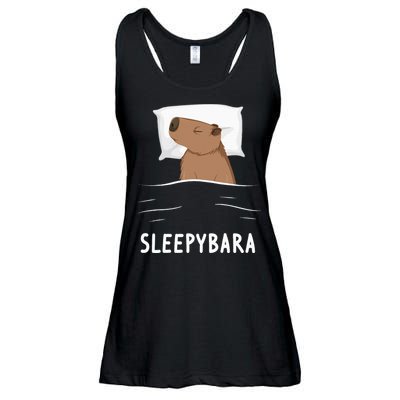 Capybara Sleepybara Sleep Capybara Ladies Essential Flowy Tank