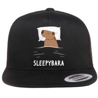 Capybara Sleepybara Sleep Capybara Flat Bill Trucker Hat