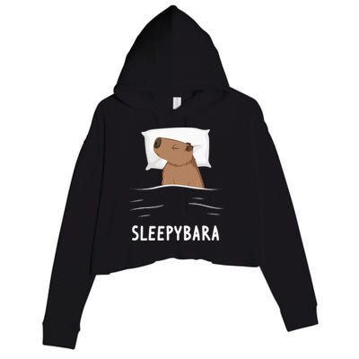 Capybara Sleepybara Sleep Capybara Crop Fleece Hoodie