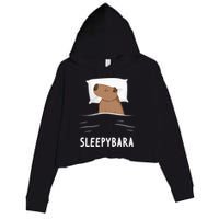Capybara Sleepybara Sleep Capybara Crop Fleece Hoodie