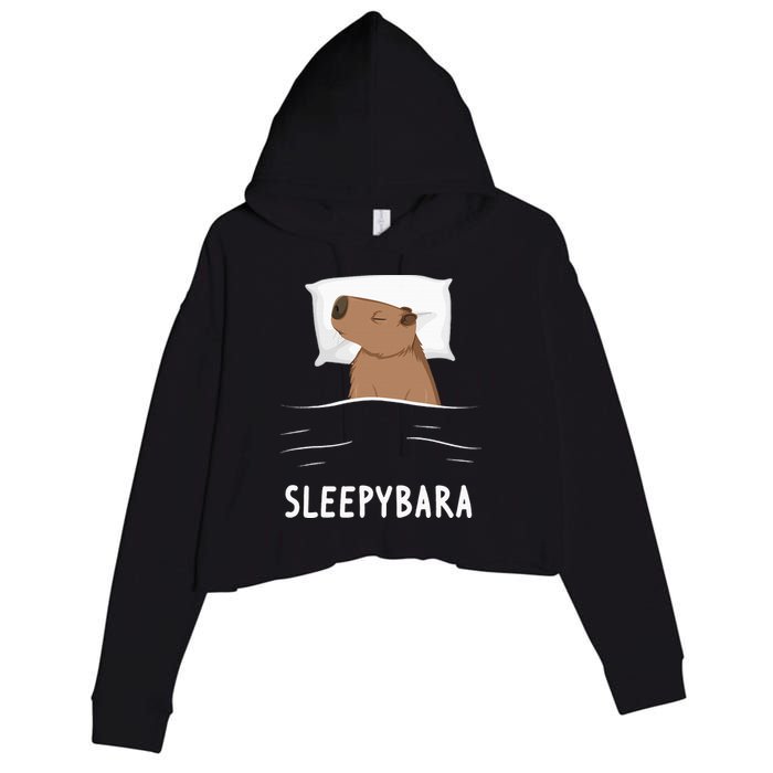 Capybara Sleepybara Sleep Capybara Crop Fleece Hoodie