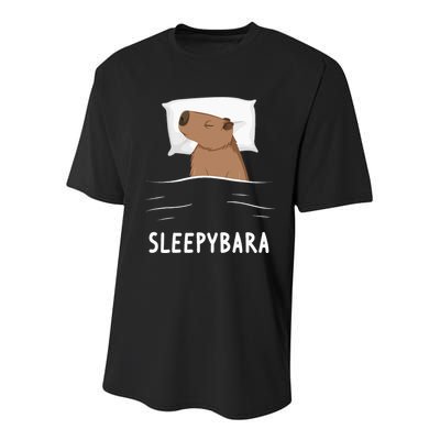 Capybara Sleepybara Sleep Capybara Youth Performance Sprint T-Shirt