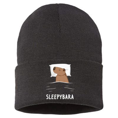 Capybara Sleepybara Sleep Capybara Sustainable Knit Beanie