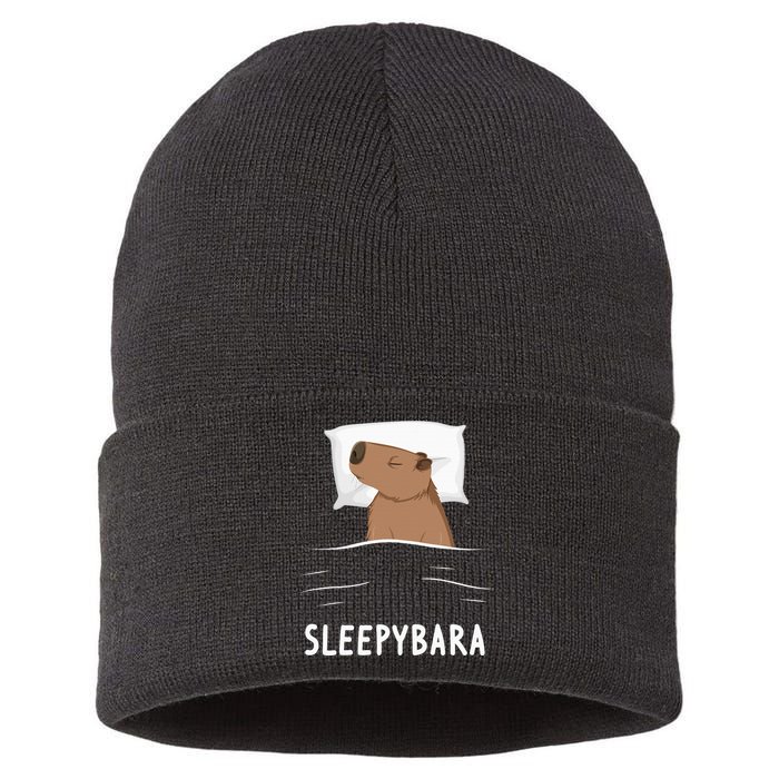 Capybara Sleepybara Sleep Capybara Sustainable Knit Beanie