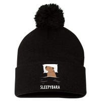 Capybara Sleepybara Sleep Capybara Pom Pom 12in Knit Beanie