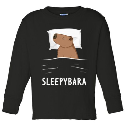 Capybara Sleepybara Sleep Capybara Toddler Long Sleeve Shirt