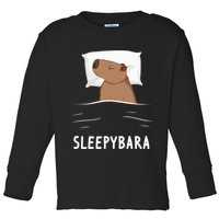 Capybara Sleepybara Sleep Capybara Toddler Long Sleeve Shirt