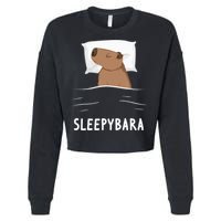 Capybara Sleepybara Sleep Capybara Cropped Pullover Crew