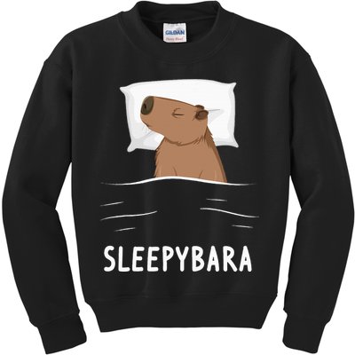 Capybara Sleepybara Sleep Capybara Kids Sweatshirt