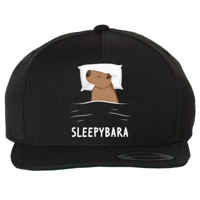 Capybara Sleepybara Sleep Capybara Wool Snapback Cap
