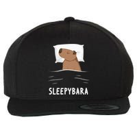Capybara Sleepybara Sleep Capybara Wool Snapback Cap
