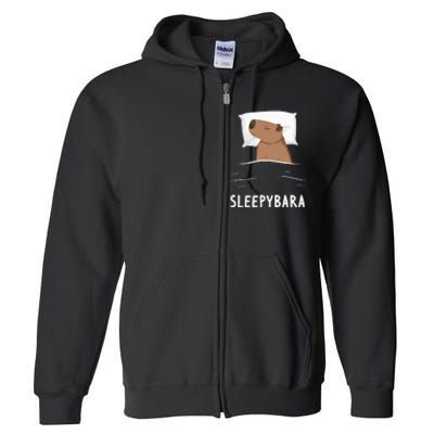 Capybara Sleepybara Sleep Capybara Full Zip Hoodie