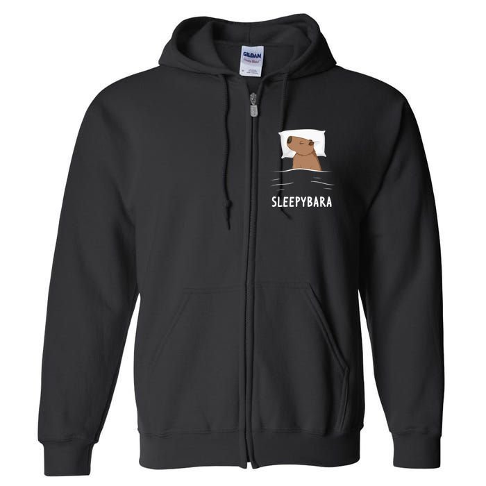 Capybara Sleepybara Sleep Capybara Full Zip Hoodie