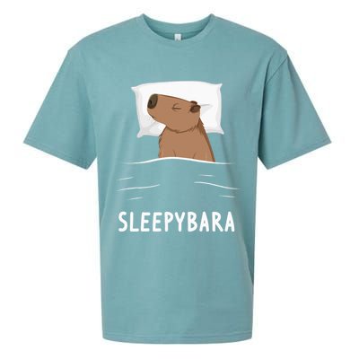 Capybara Sleepybara Sleep Capybara Sueded Cloud Jersey T-Shirt