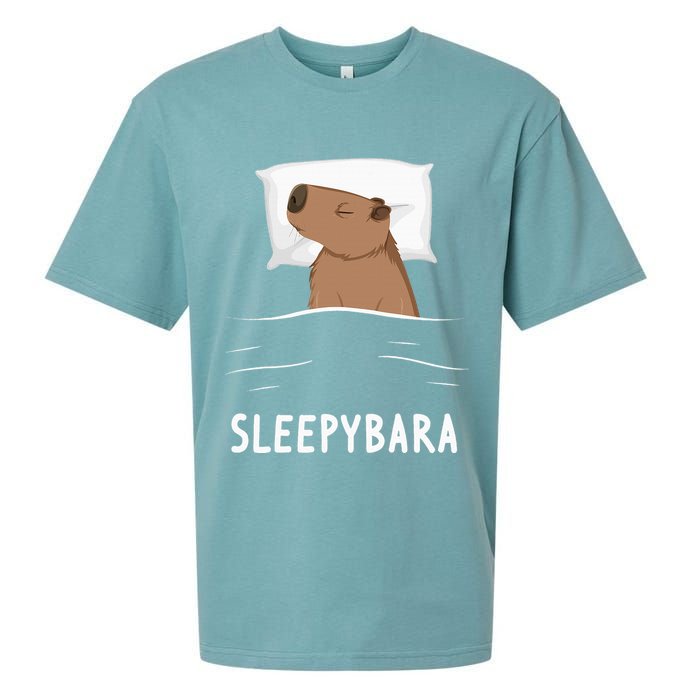 Capybara Sleepybara Sleep Capybara Sueded Cloud Jersey T-Shirt