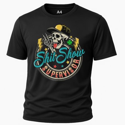 Cool Shit Show Supervisor Skull Hilarious Vintage Performance Shirt