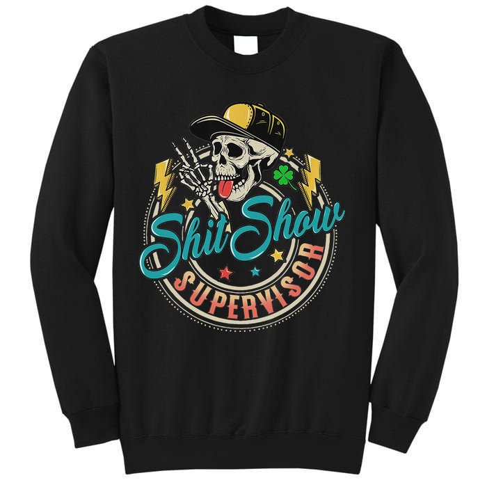 Cool Shit Show Supervisor Skull Hilarious Vintage Sweatshirt