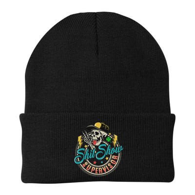 Cool Shit Show Supervisor Skull Hilarious Vintage Beanie