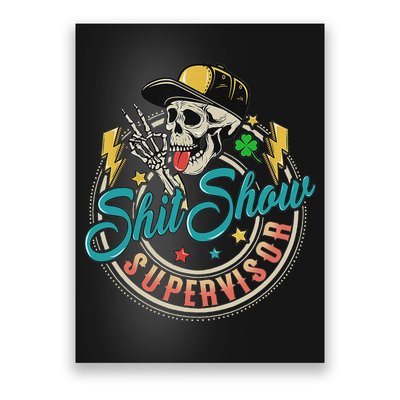 Cool Shit Show Supervisor Skull Hilarious Vintage Poster
