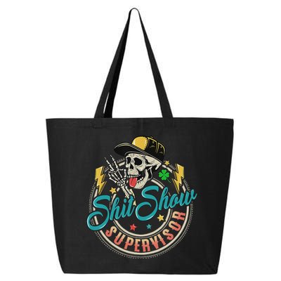 Cool Shit Show Supervisor Skull Hilarious Vintage 25L Jumbo Tote