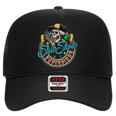 Cool Shit Show Supervisor Skull Hilarious Vintage Trucker Hat