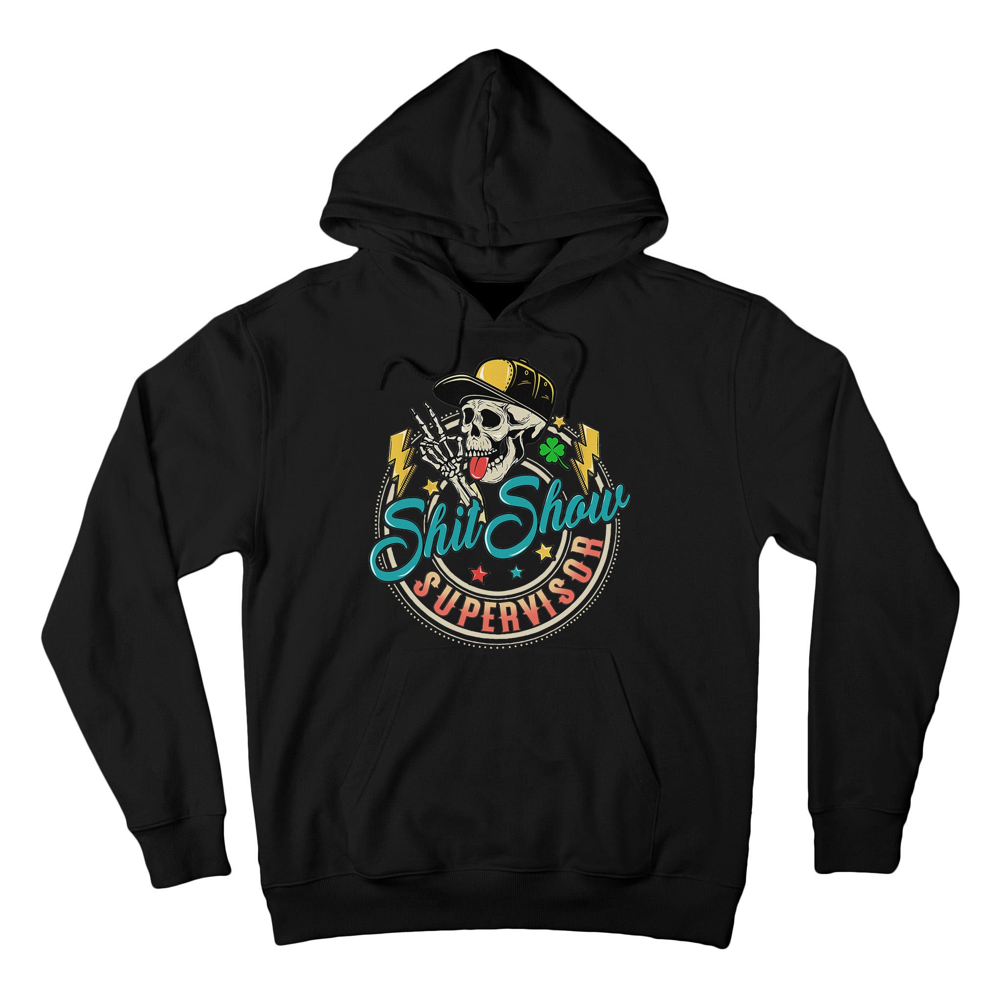 Cool Shit Show Supervisor Skull Hilarious Vintage Tall Hoodie