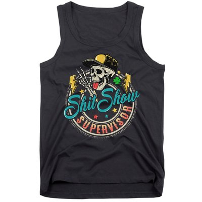 Cool Shit Show Supervisor Skull Hilarious Vintage Tank Top
