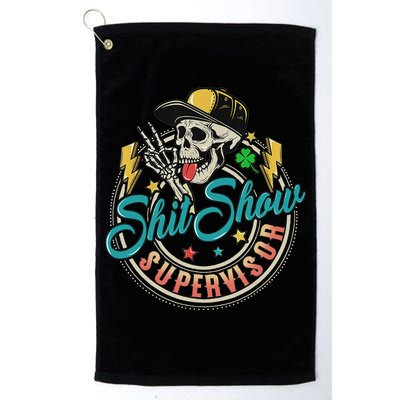 Cool Shit Show Supervisor Skull Hilarious Vintage Golf Towel