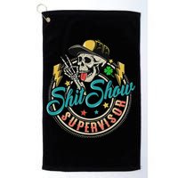 Cool Shit Show Supervisor Skull Hilarious Vintage Golf Towel