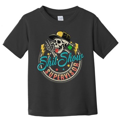 Cool Shit Show Supervisor Skull Hilarious Vintage Toddler T-Shirt