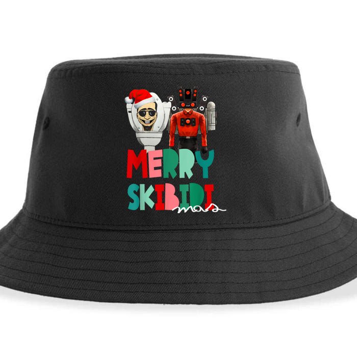 Christmas Santa Skibiditoilet Cameraman Speakerman Tvman Sustainable Bucket Hat