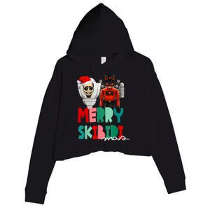 Christmas Santa Skibiditoilet Cameraman Speakerman Tvman Crop Fleece Hoodie