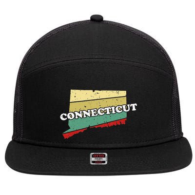 Connecticut State Souvenir 7 Panel Mesh Trucker Snapback Hat