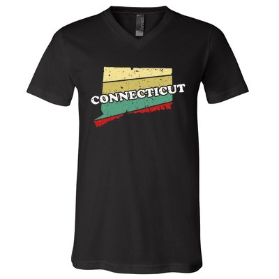 Connecticut State Souvenir V-Neck T-Shirt