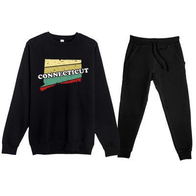 Connecticut State Souvenir Premium Crewneck Sweatsuit Set