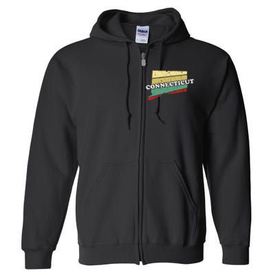 Connecticut State Souvenir Full Zip Hoodie