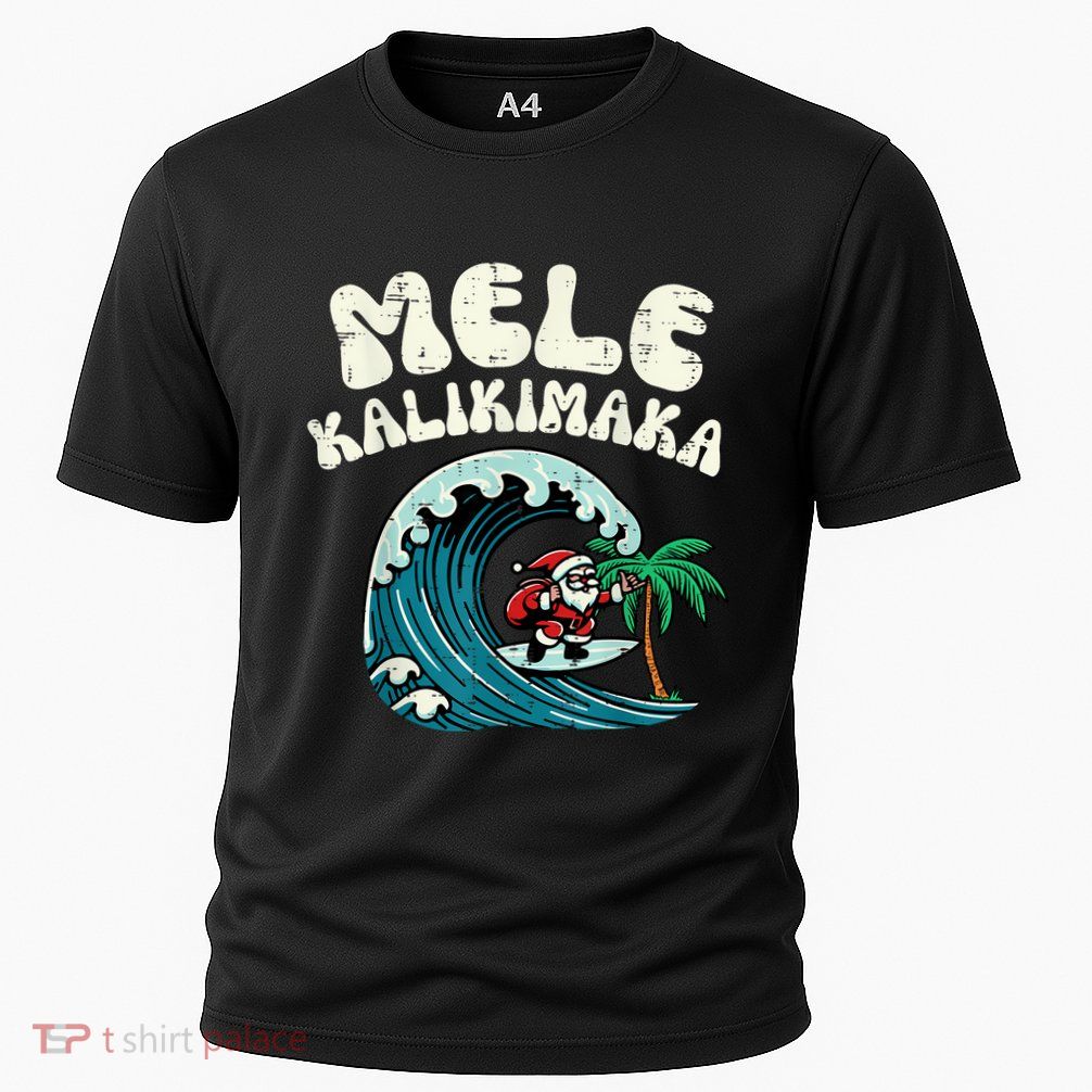 Christmas Surfing Santa Mele Kalikimaka Xmas Performance Shirt