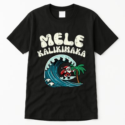 Christmas Surfing Santa Mele Kalikimaka Xmas Tall T-Shirt