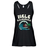 Christmas Surfing Santa Mele Kalikimaka Xmas Ladies Essential Flowy Tank