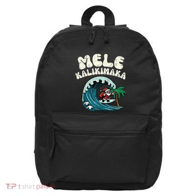 Christmas Surfing Santa Mele Kalikimaka Xmas 16 in Basic Backpack