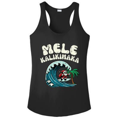 Christmas Surfing Santa Mele Kalikimaka Xmas Ladies PosiCharge Competitor Racerback Tank