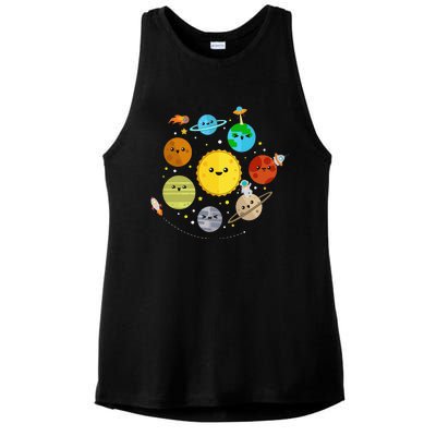 Cute Solar System Astronomy Ladies PosiCharge Tri-Blend Wicking Tank