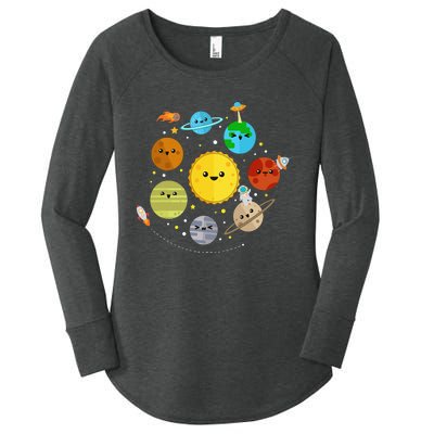 Cute Solar System Astronomy Women's Perfect Tri Tunic Long Sleeve Shirt