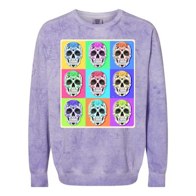 Cool Sugar Skull Pop Art Colorblast Crewneck Sweatshirt