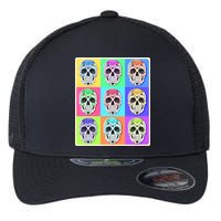 Cool Sugar Skull Pop Art Flexfit Unipanel Trucker Cap
