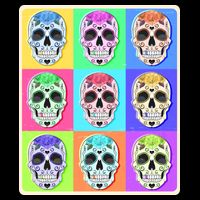Cool Sugar Skull Pop Art Flexfit Unipanel Trucker Cap