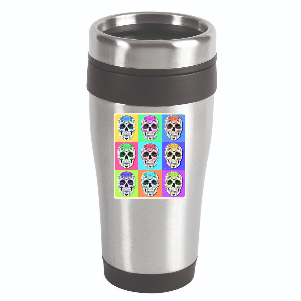 Cool Sugar Skull Pop Art 16oz Travel Tumbler